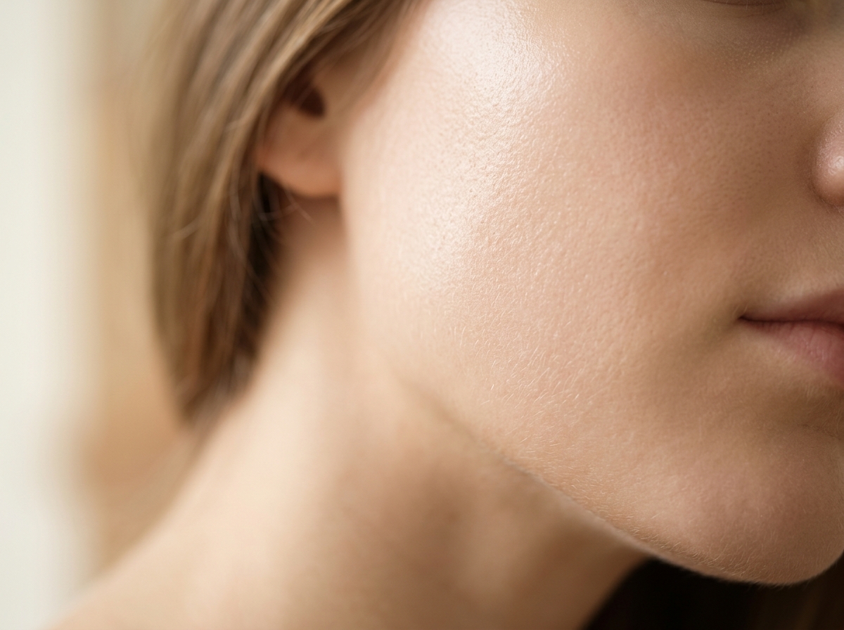 Close-up of healthy calm skin texture