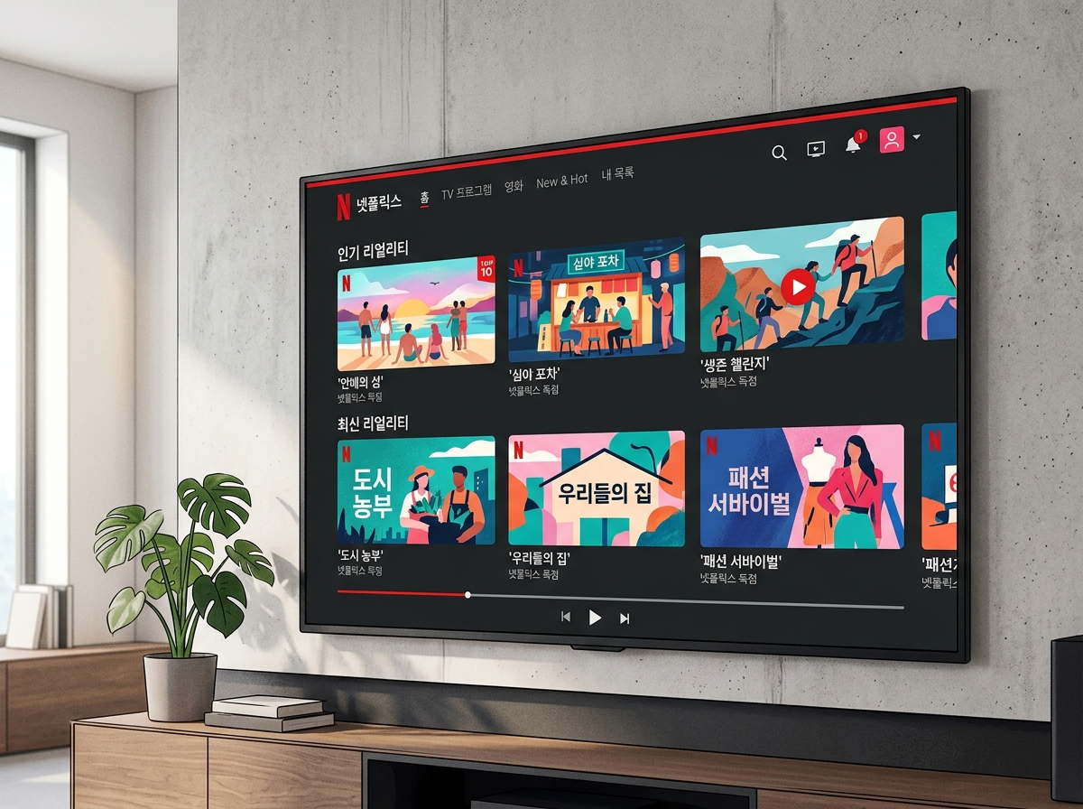 Netflix streaming screen with Korean content