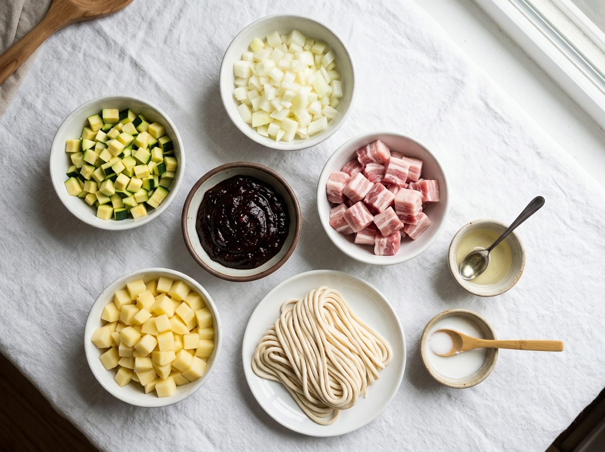 Ingredients for jjajangmyeon