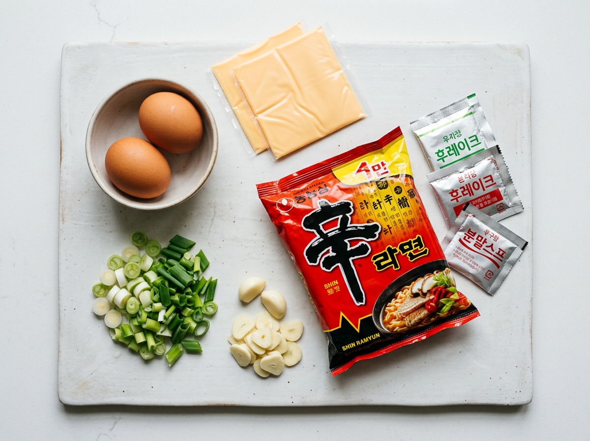 Ingredients for upgraded ramyeon
