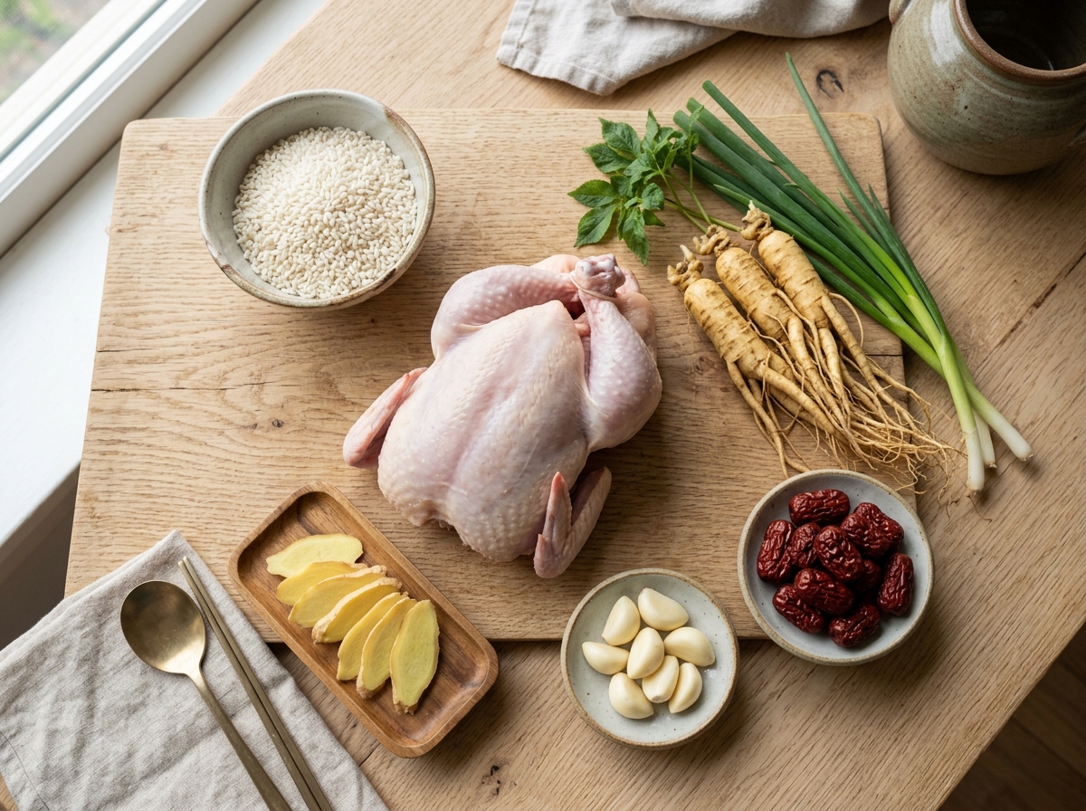 Ingredients for samgyetang