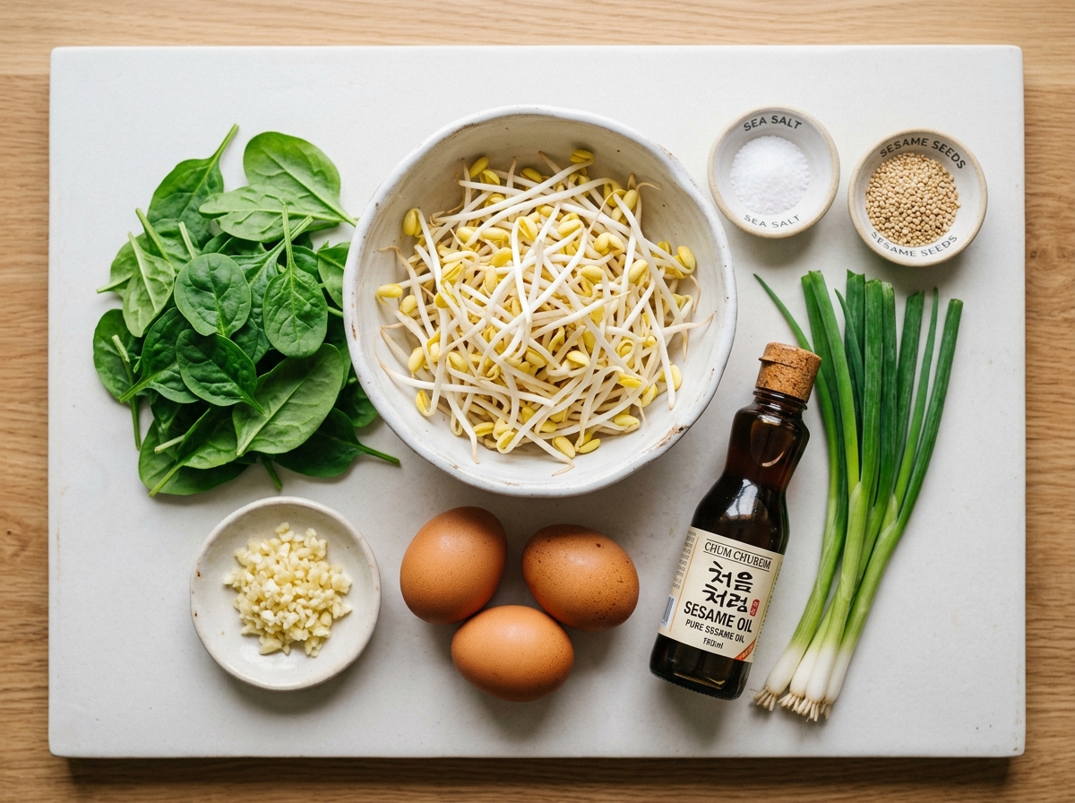 Ingredients for three easy banchan